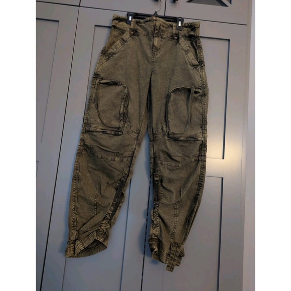 NWT Free People We The Free Can't Compare Slouch Pants Size S Army Green Grunge - Picture 11 of 13